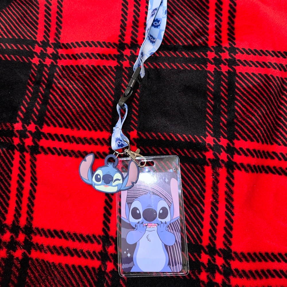 Disney Blue Stitch Lanyard with Character Charm
